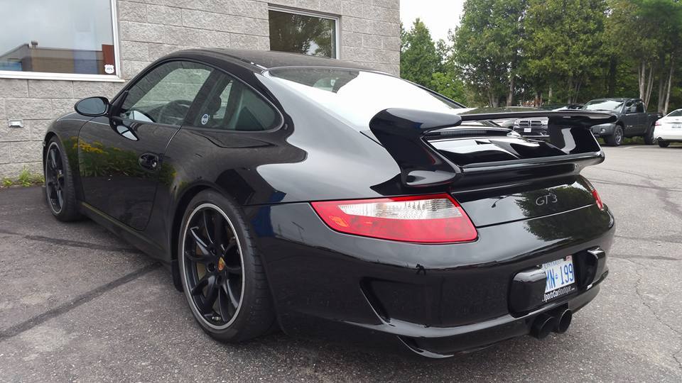 Black Porsche GT3 after exterior detailing